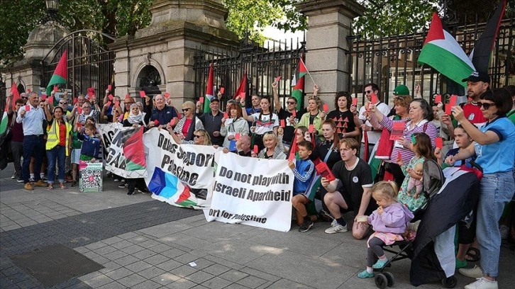 İrlanda'da sporculardan Filistin'e destek gösterisi