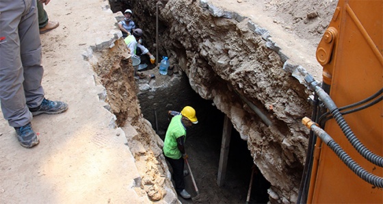 İshale hattı kazısından tarih fışkırdı