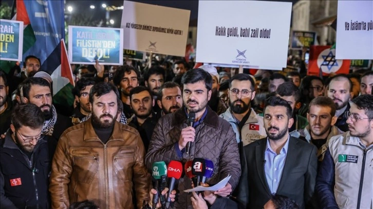 İsrail güçlerinin Mescid-i Aksa baskını İstanbul'da protesto edildi