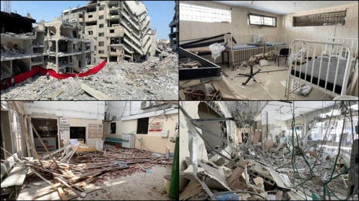 İsrail'in saldırdığı Tel el-Hava'daki Hasta Dostları Hastanesindeki yıkım gün yüzüne çıktı