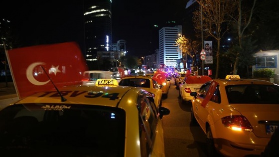 İstanbul'da taksiciler Trump'ın Kudüs kararını protesto etti