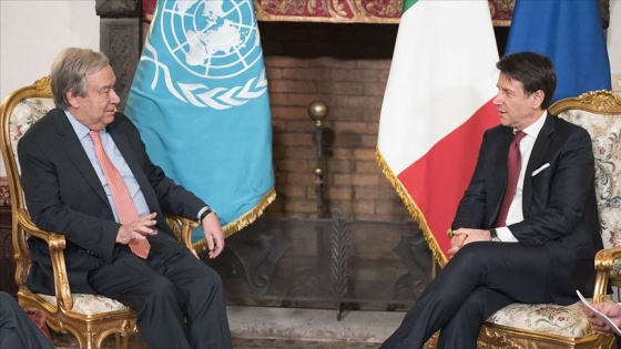 İtalya Başbakanı Conte ile BM Genel Sekreteri Guterres Libya'yı görüştü