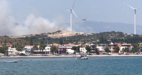 İzmir'de ormanlık alanda yangın