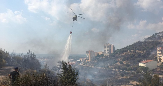 İzmir'de ormanlık alanda yangın! Yangına havadan ve karadan müdahale ediliyor