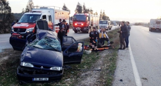 İzmir'de otomobil takla attı: 6 yaralı