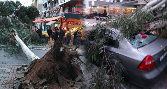 İzmir’i fırtına vurdu, kentte alarm verildi