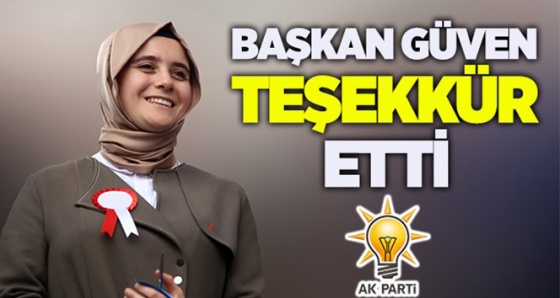 Kadın kolları başkanı Güven teşekkür etti