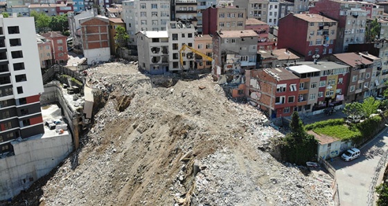 Kağıthane’de yıkımdaki son durum havadan görüntülendi