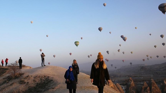 Kapadokya'yı 329 bin turist kuş bakışı izledi