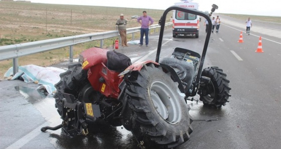 Karaman’da çekici traktöre çarptı: 1 ölü