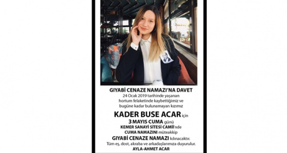 Kayıp Buse için en acı davet