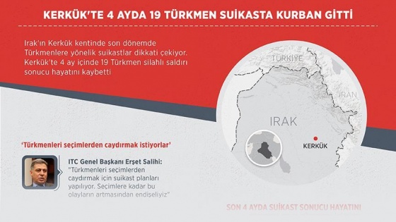 Kerkük'te 4 ayda 19 Türkmen suikasta kurban gitti