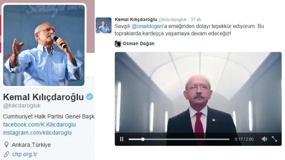 Kılıçdaroğlu'ndan video teşekkürü