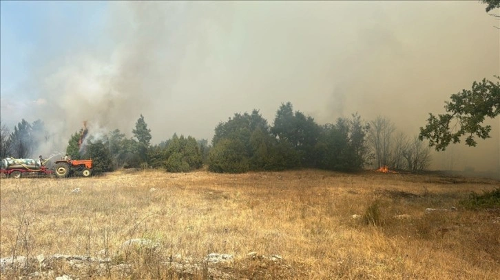 Kütahya'da ormanlık alanda çıkan yangına ekiplerce müdahale ediliyor