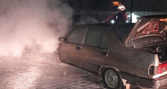 Malatya'da araç yangını