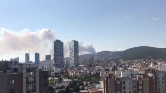 Maltepe'de askeri alanda yangın