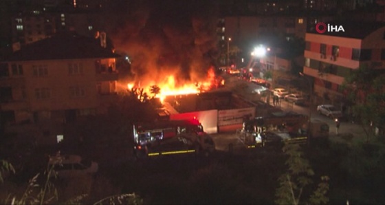 Maltepe’de atölyede yangın çıktı