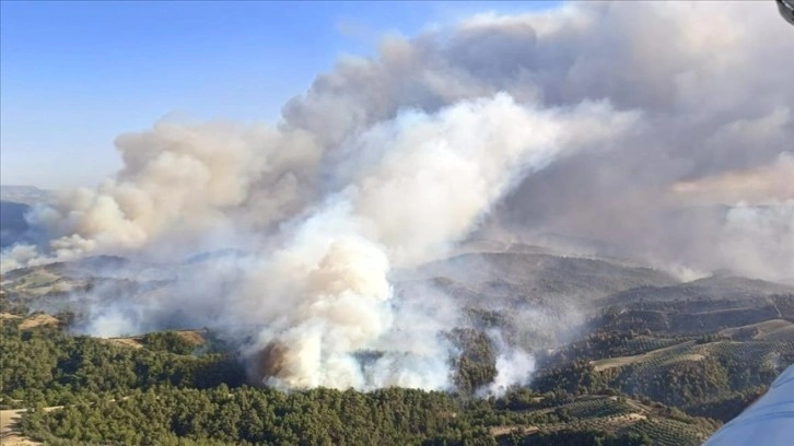 Manisa Gördes'te 2 ayrı noktadaki yangına müdahale ediliyor