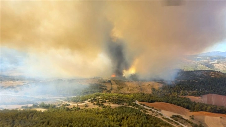 Manisa'da orman yangınına müdahale sürüyor