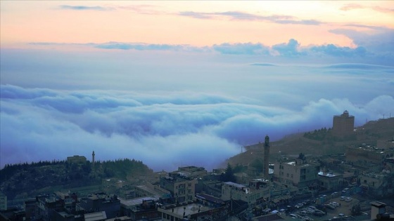 Mardin'de sis ve gün batımı görsel şölen oluşturdu