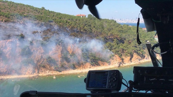 Marmara Adası ile Burgazada'da orman yangını