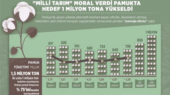 'Milli Tarım' moral verdi pamukta hedef 1 milyon ton