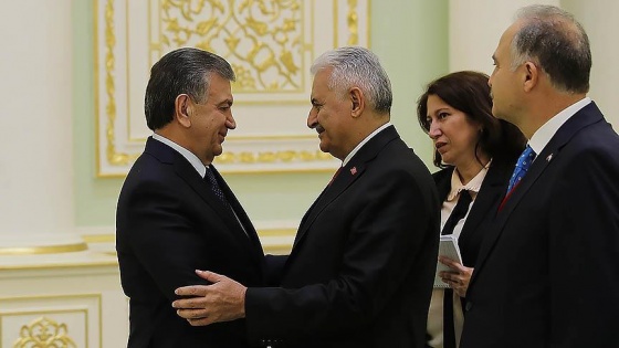 Mirziyoyev, Yıldırım'ı kabul etti