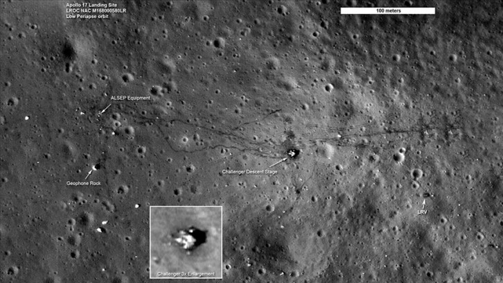 NASA'nın Ay yüzeyinde terk ettiği Apollo 17 uzay aracı 