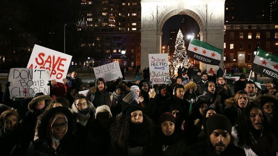 New York'ta Halep'le dayanışma eylemi