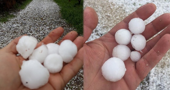 Niğde’de ceviz büyüklüğünde dolu yağdı