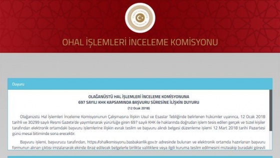 OHAL Komisyonuna başvurular 12 Mart'ta sona erecek