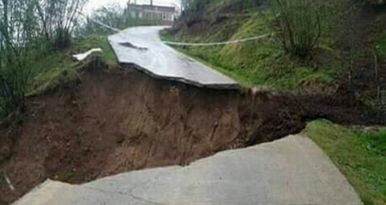 Ordu’da heyelan sonucu yollar göçtü, bahçeler zarar gördü