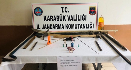 Patlayıcı ile define arayanlara Jandarma’dan baskın