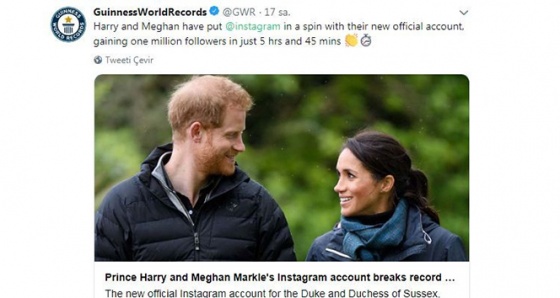 Prens Harry ve Düşes Meghan’ın Instagram hesabı dünya rekoru kırdı