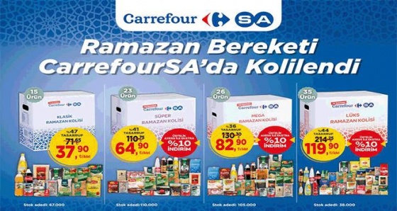 Ramazan’da dört farklı koli seçeneği