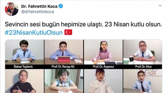 Sağlık Bakanı Koca'dan 23 Nisan'a özel çocuk üyelerden oluşan Bilim Kurulu videosu