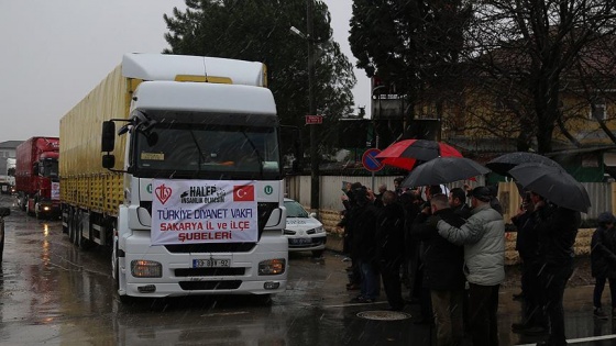 Sakarya'dan Haleplilere 21 tır yardım