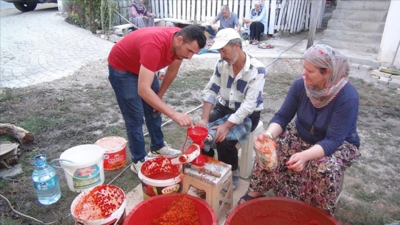 “Sakin Şehir“ Taraklı'da kadınların imece usulü kış hazırlığı başladı