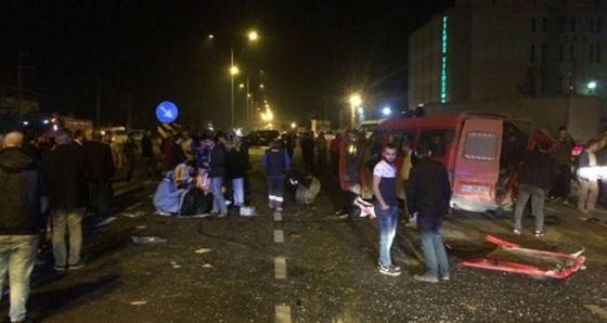 Samsun'da işçi servisi kaza yaptı: 1 ölü, 14 yaralı