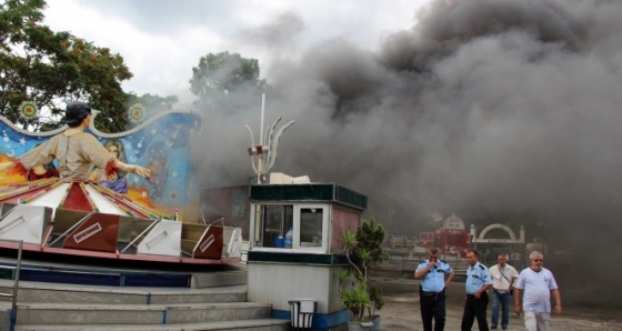 Samsun’da lunaparkta korkutan yangın