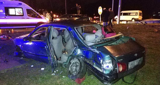 Samsun'da trafik kazası: 1 ölü, 6 yaralı