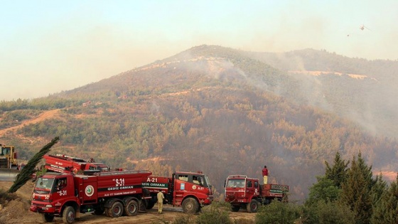 Seferihisar'daki orman yangınını söndürme çalışmaları devam ediyor