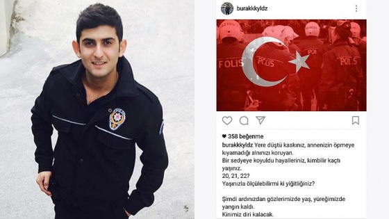 Şehit polis memuru Yıldız'ın paylaşımı duygulandırdı