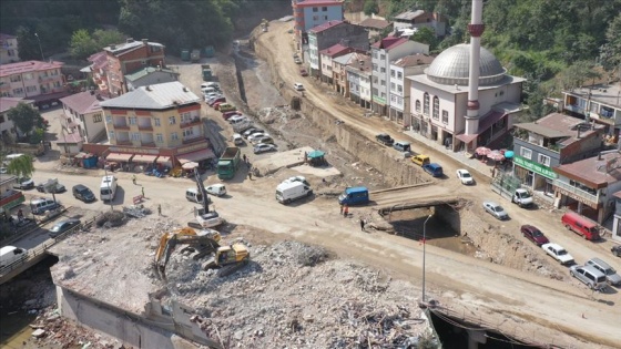 Selden etkilenen Dereli'de yıkım çalışmaları tamamlandı