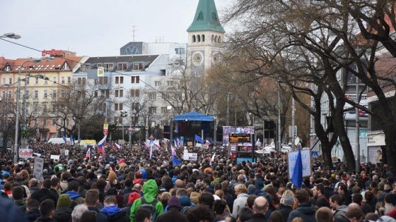 Slovakya'da hükümet karşıtı gösteri