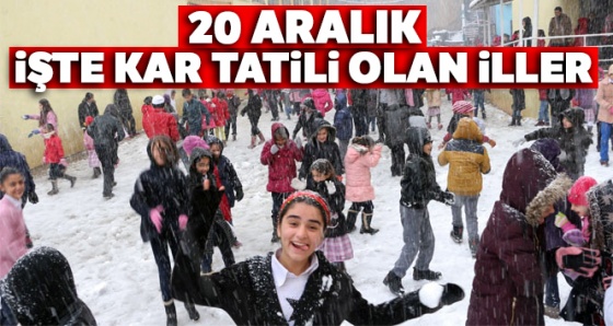 SON dakika kar tatili haberleri: Hangi illerde okullar tatil? 20 aralık kar tatili olan iller...