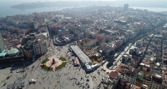 Taksim Camii'nin son durumu havadan görüntülendi