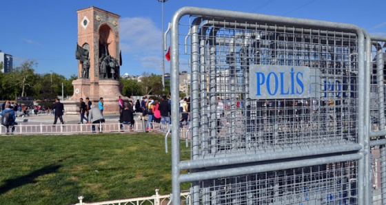 Taksim'de 1 Mayıs hazırlığı