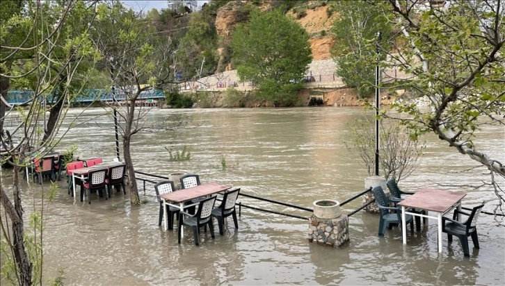 Taşan Munzur Çayı bazı işletmelerin bahçesini su altında bıraktı