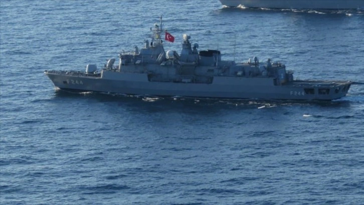 TCG Barbaros fırkateyni, NATO unsurlarıyla Doğu Akdeniz'de eğitim yaptı